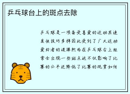 乒乓球台上的斑点去除