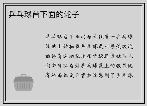 乒乓球台下面的轮子