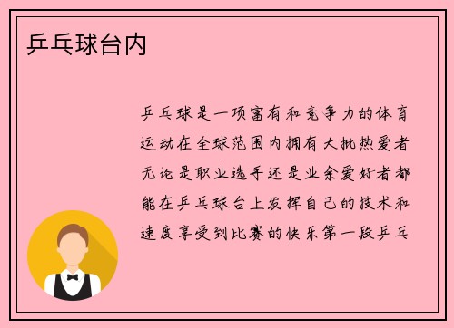 乒乓球台内
