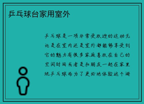 乒乓球台家用室外