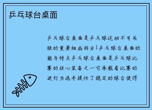 乒乓球台桌面